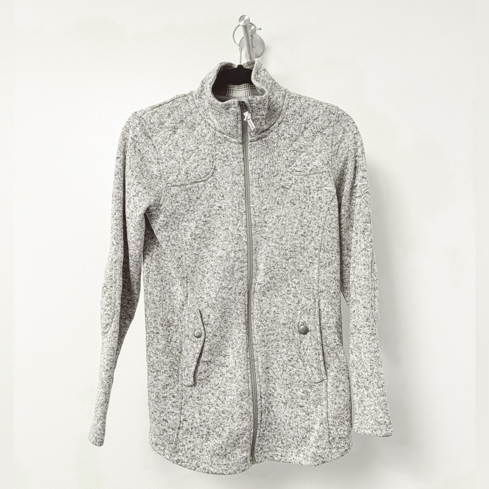 Eddie Bauer Quilted Detailing‎ Zip Up Fall Casual Coat Jacket Gray XS